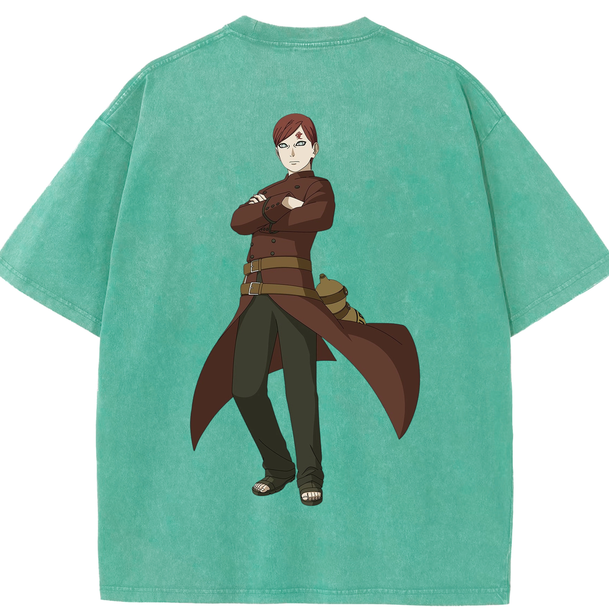 （画像用） NARUTO -ナルト- ガアラ Gaara 綿100% ヴィンテージ風 半袖Tシャツ（背面プリント）